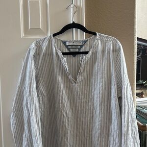 Tommy Hilfiger Women’s White Striped Long Sleeve Shirt